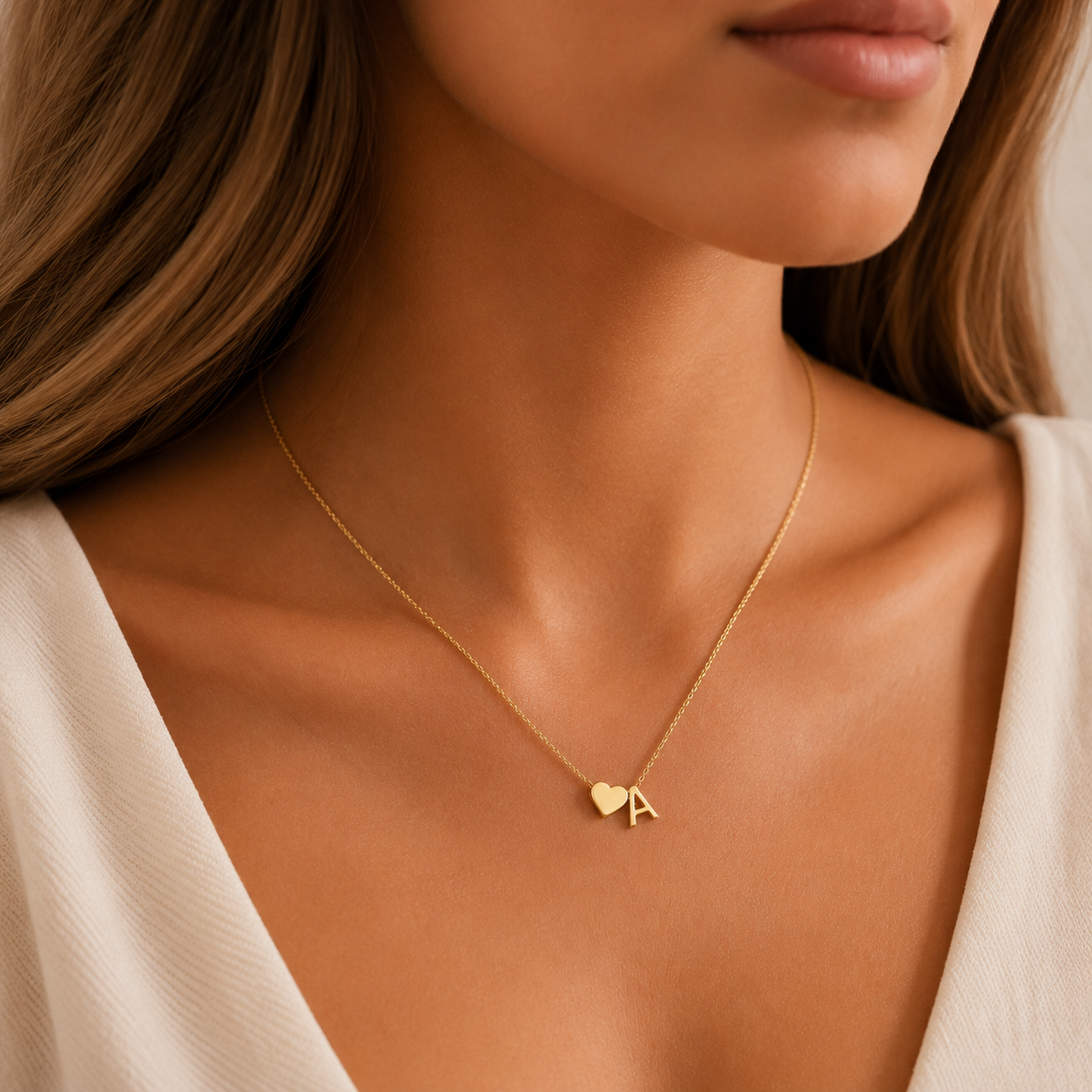 The Initial Heart Necklace — Waterproof & Tarnish-Free