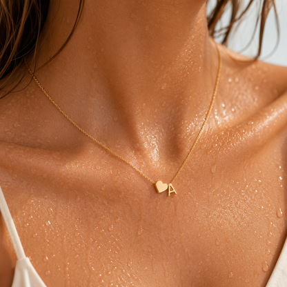 The Initial Heart Necklace — Waterproof & Tarnish-Free