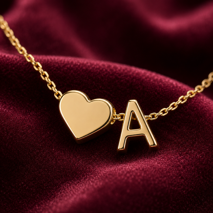 The Initial Heart Necklace — Waterproof & Tarnish-Free