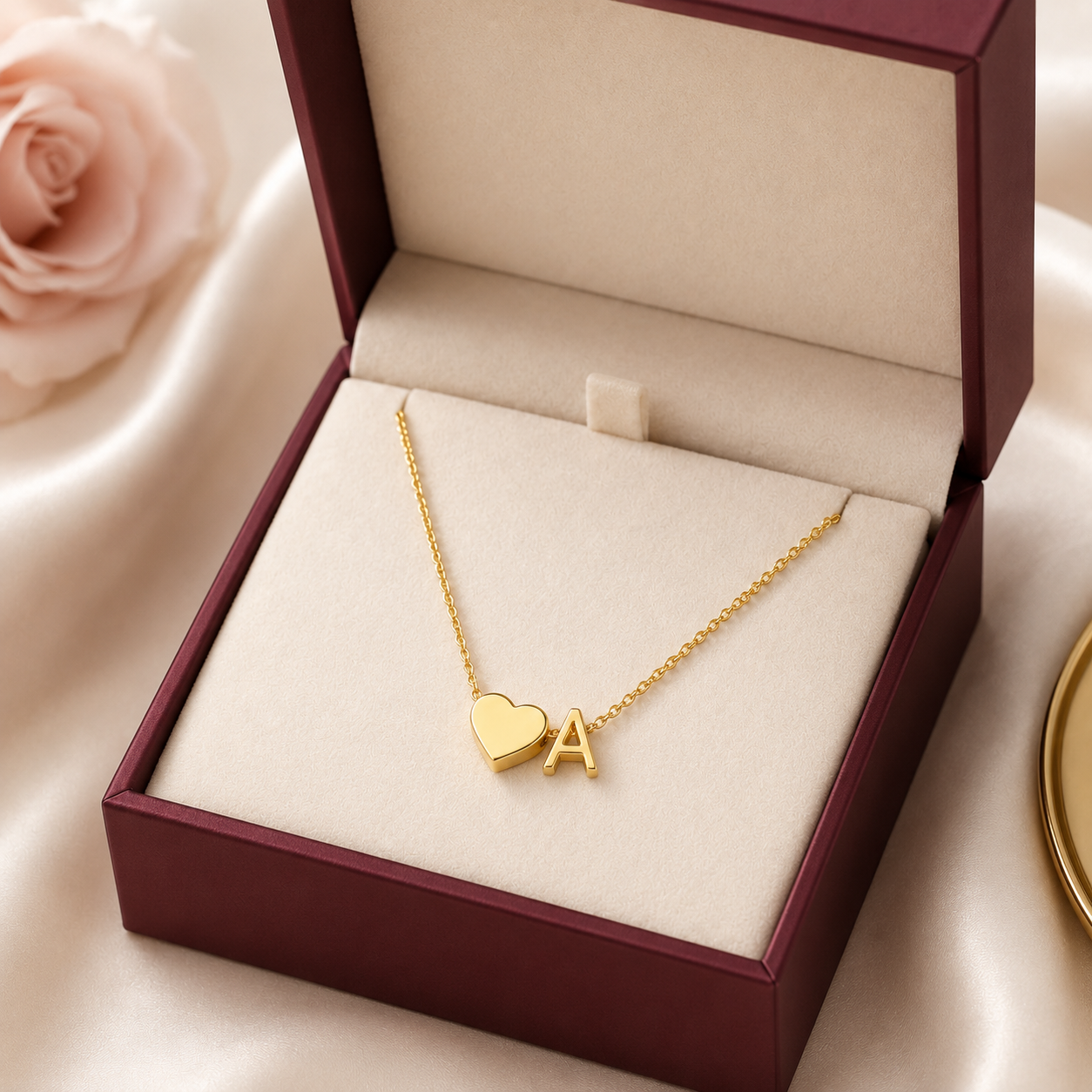 The Initial Heart Necklace — Waterproof & Tarnish-Free