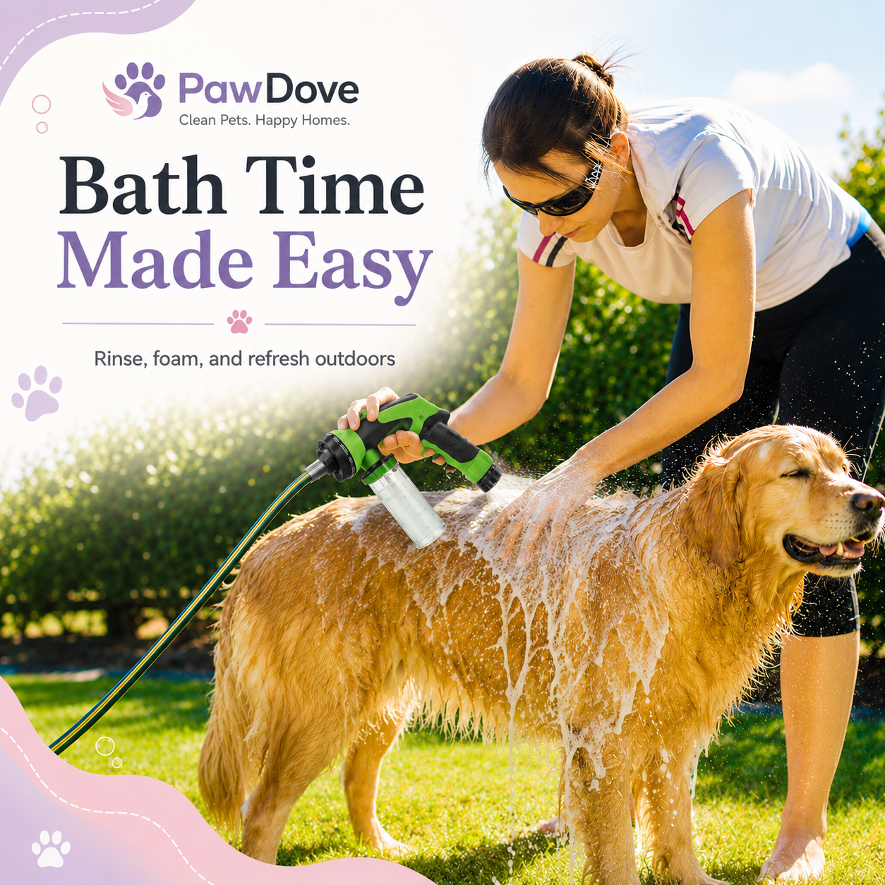 Dog Wash Spray - Built-in Soap Dispenser